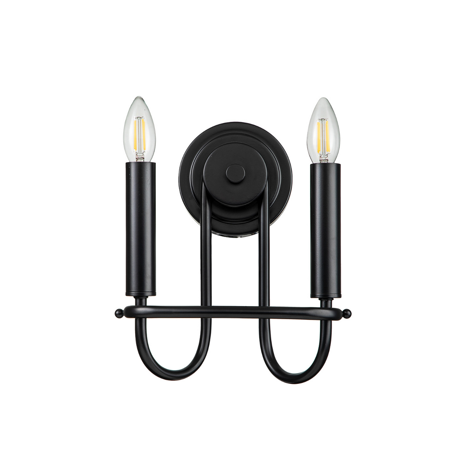Capitol Hill wall light, 2-bulb, black